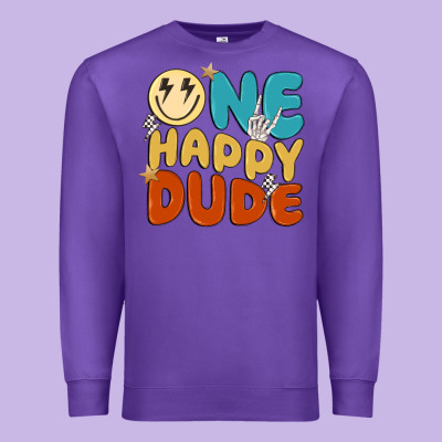 One Happy Dude Premium Sweatshirt Designed By Maliassmallbusiness