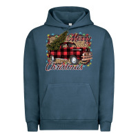Pigment Midnight Navy Merry Christmas Truck Urban Hoodie - Bettercallsaul