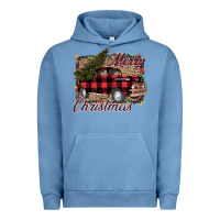 Pigment Pebble Blue Merry Christmas Truck Urban Hoodie - Bettercallsaul