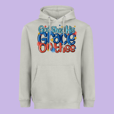 God Shed His Grace On The Thee Heavyweight Hoodie Designed By Maliassmallbusiness