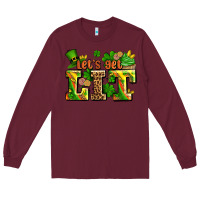 Burgundy st patricks lets get lit Long Sleeve Tee - AdoDesignShop
