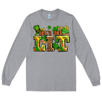 Heather Grey st patricks lets get lit Long Sleeve Tee - AdoDesignShop