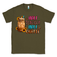 Army Green half teacher half coffee Classic Tee - JahusDesignShop