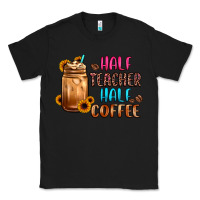 Black half teacher half coffee Classic Tee - JahusDesignShop