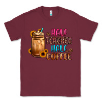 Burgundy half teacher half coffee Classic Tee - JahusDesignShop