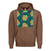 Chestnut colorful tropical flowers seamless pattern Zipper Hoodie - BundleAndBundleShop