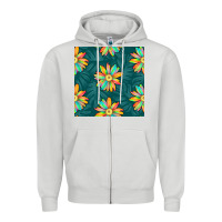 Dove Grey colorful tropical flowers seamless pattern Zipper Hoodie - BundleAndBundleShop