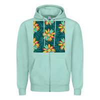 Seafoam colorful tropical flowers seamless pattern Zipper Hoodie - BundleAndBundleShop