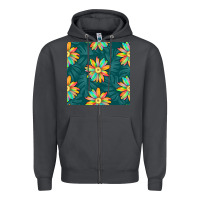 Smoke colorful tropical flowers seamless pattern Zipper Hoodie - BundleAndBundleShop