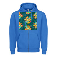 True Royal colorful tropical flowers seamless pattern Zipper Hoodie - BundleAndBundleShop