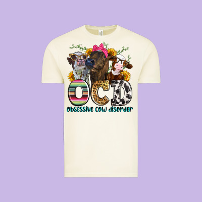Ocd Obsessive Cow Disorder Vintage Tee Designed By Zillion Design Studio