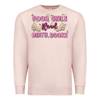 Pale Pink good girls read dirty books Premium Sweatshirt - MaliasSmallBusiness