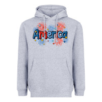 Heather Grey America Heavyweight Hoodie - MaliasSmallBusiness