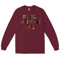 Burgundy merry christmas y all Long Sleeve Tee - JahusDesignShop