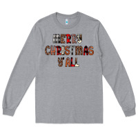 Heather Grey merry christmas y all Long Sleeve Tee - JahusDesignShop