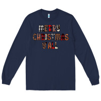 Navy merry christmas y all Long Sleeve Tee - JahusDesignShop