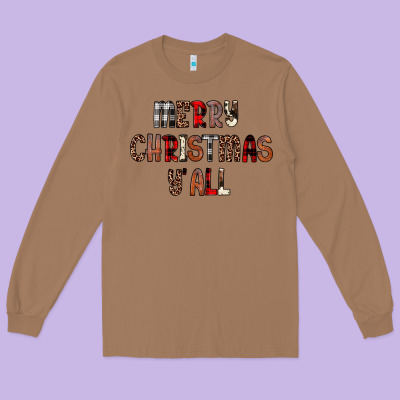 Merry Christmas Y All Long Sleeve Tee Designed By Jahusdesignshop