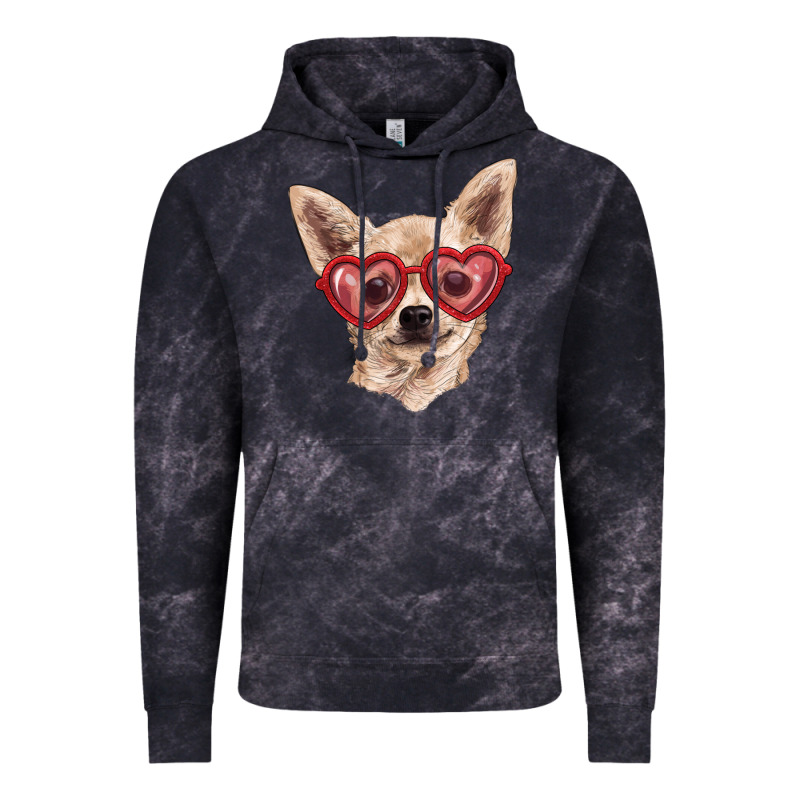Chihuahua Dog With Love Glasses Vintage Hoodie by RanaPortraitStore | Teevron
