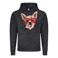 Vintage Black Chihuahua dog with love glasses Vintage Hoodie - RanaPortraitStore