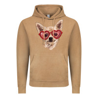 Vintage Camel Chihuahua dog with love glasses Vintage Hoodie - RanaPortraitStore