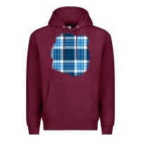 Burgundy Winter Tartan Patch Premium Hoodie - BundleAndBundleShop
