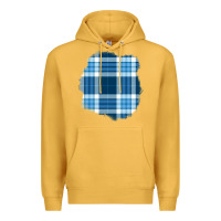Mustard Winter Tartan Patch Premium Hoodie - BundleAndBundleShop