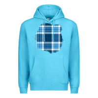 Ocean Blue Winter Tartan Patch Premium Hoodie - BundleAndBundleShop