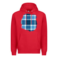 Red Winter Tartan Patch Premium Hoodie - BundleAndBundleShop