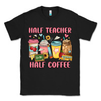 Black half teacher half coffee Classic Tee - JahusDesignShop