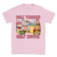 Bubblegum Pink half teacher half coffee Classic Tee - JahusDesignShop