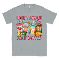 Heather Grey half teacher half coffee Classic Tee - JahusDesignShop