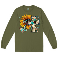 Army Green cross with sunflower Long Sleeve Tee - JahusDesignShop