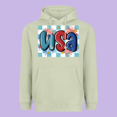 Usa Retro Heavyweight Hoodie Designed By Maliassmallbusiness