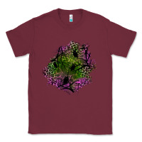 Burgundy halloween patch Classic Tee - BundleAndBundleShop