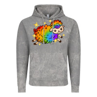 Cloud Rock rainbow sheep with star Vintage Hoodie - texasbilliewilder