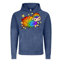 Vintage Denim rainbow sheep with star Vintage Hoodie - texasbilliewilder