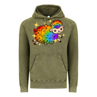Vintage Olive rainbow sheep with star Vintage Hoodie - texasbilliewilder