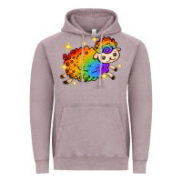 Vintage Zinc rainbow sheep with star Vintage Hoodie - texasbilliewilder