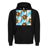 Black leopard sun seamless pattern Zipper Hoodie - BundleAndBundleShop