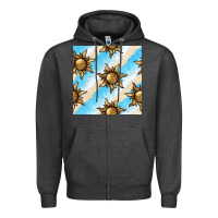 Charcoal Heather leopard sun seamless pattern Zipper Hoodie - BundleAndBundleShop