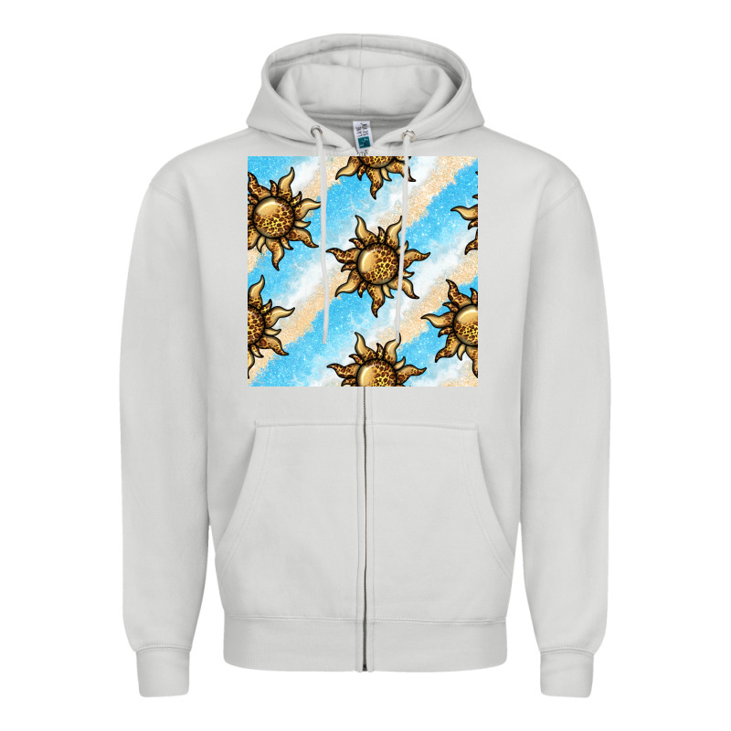 Leopard Sun Seamless Pattern Zipper Hoodie by BundleAndBundleShop | Teevron