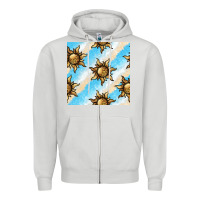 Dove Grey leopard sun seamless pattern Zipper Hoodie - BundleAndBundleShop