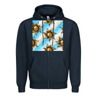 Navy leopard sun seamless pattern Zipper Hoodie - BundleAndBundleShop