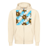 Sandshell leopard sun seamless pattern Zipper Hoodie - BundleAndBundleShop