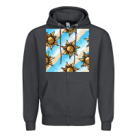 Smoke leopard sun seamless pattern Zipper Hoodie - BundleAndBundleShop