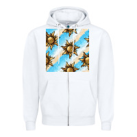 White leopard sun seamless pattern Zipper Hoodie - BundleAndBundleShop