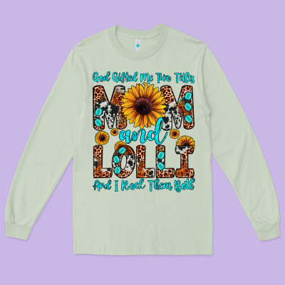 God Gifted Me Two Titles Mom And Lolli  And I Rock Long Sleeve Tee Designed By Jahusdesignshop