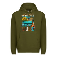 Army Green Just A Girl Who Loves Country Music Premium Hoodie - BundleAndBundleShop