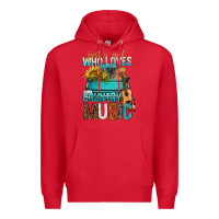 Red Just A Girl Who Loves Country Music Premium Hoodie - BundleAndBundleShop