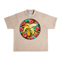 French Oak banana and strawberries with tiger pattern Urban Heavy Tee - BarkalooDesign